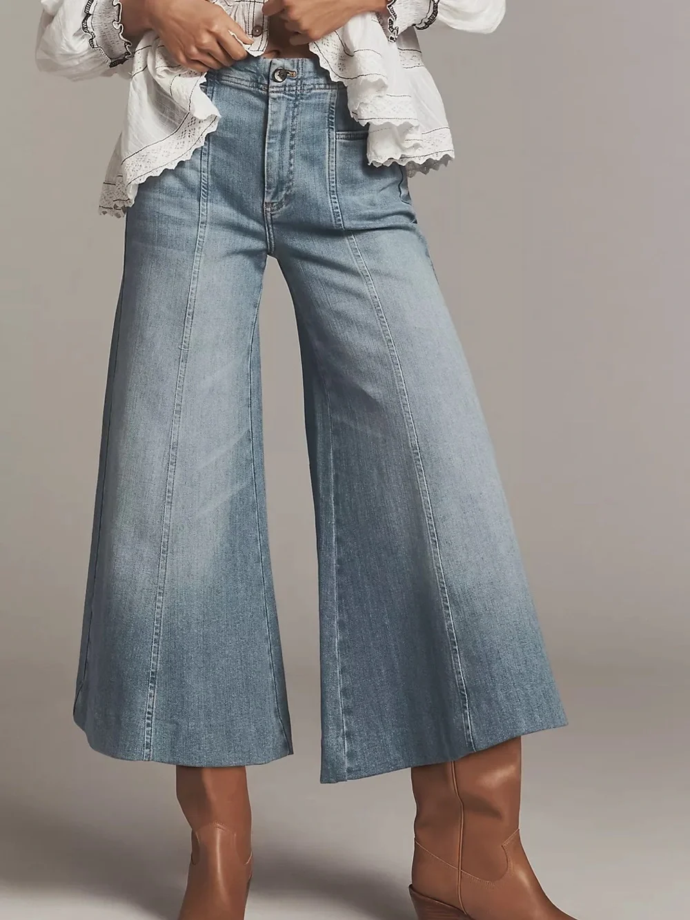 Anthropologie - Pilcro Mid-Rise Wide-Leg Crop Jeans, SZ 28, NWOT - SO CUTE ON! - Picture 1 of 6